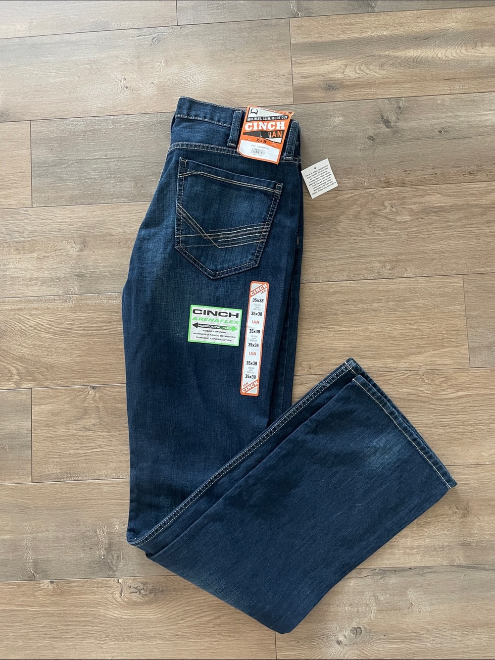 Cinch Ian Men's Dark Bootcut Jeans, Size 35x38, Arena flex